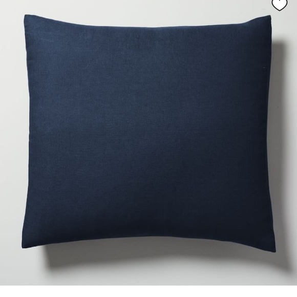 Belgian Flax Linen Euro Sham Cover Midnight - Picture 1 of 2